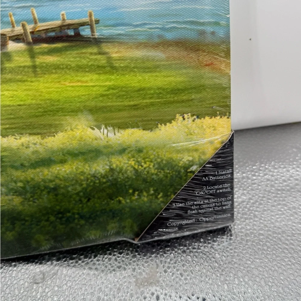 Vintage Harbor & Riverside Estate 16x20 Light-Up Canvas Battery-Operated Art